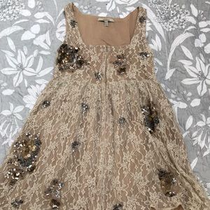 ZARa Nude embellished corset dress NWOT SMALL